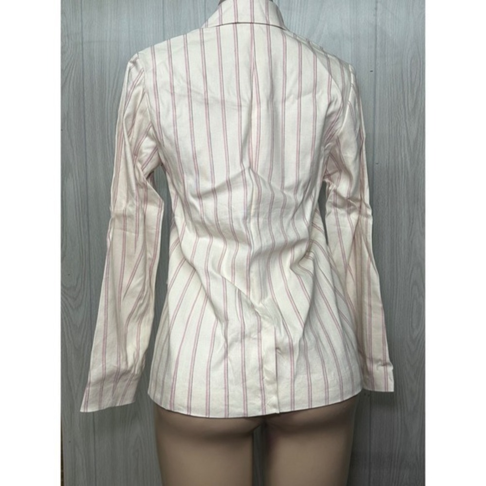 J.Jill Linen Stretch Double Breasted‎ Blazer Pink Stripe XS - Picture 3 of 11